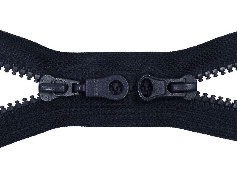 Poliestera rāvējslēdzējs #5 ar diviem kuģīšiem 75 cm armijas zila 100 gab.