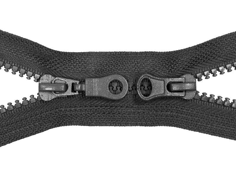 Poliestera rāvējslēdzējs #5 ar diviem kuģīšiem 65 cm grafīta 100 gab.