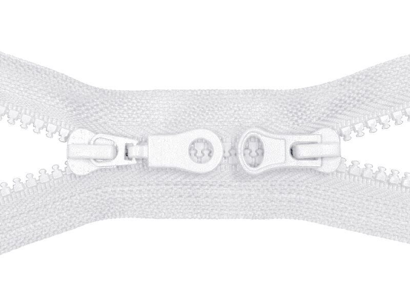 Poliestera rāvējslēdzējs #5 ar diviem kuģīšiem 75 cm balta 100 gab.