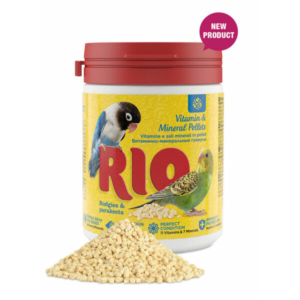 RIO Vitamin and mineral pellets for budgies and parakeets 120g papildbarība papagaiļiem