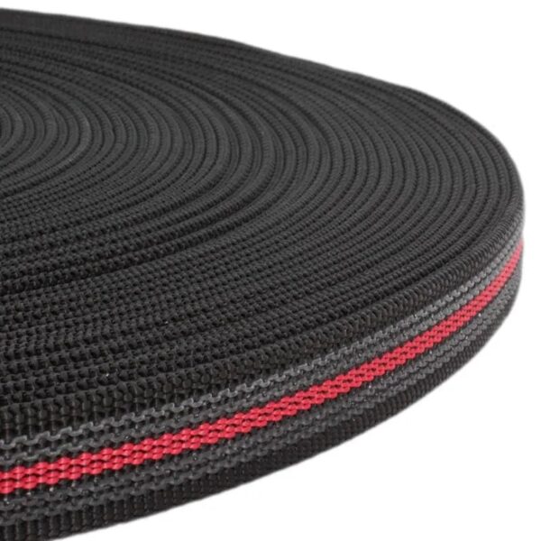 Rubber Webbing - Black / Red