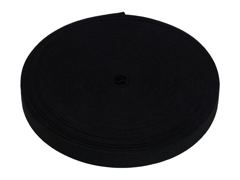 Kurpju elastīgā lenta / šņores melnas Shoes Elastic band 20 mm 25 m