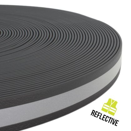 Ūdensizturīga PVC Atstarojoša lenta Melna 20 - 25 mm