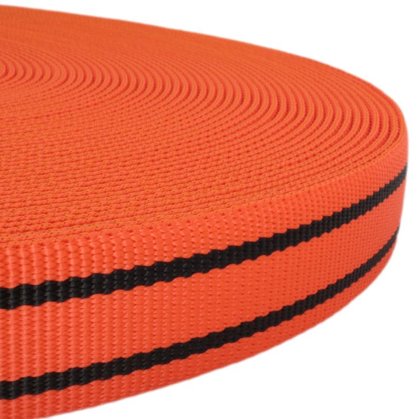 Polypropylene Webbing Orange / Black 40 mm