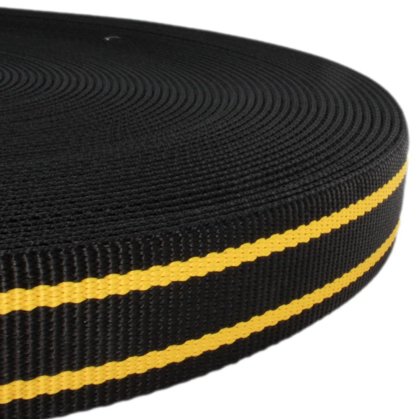 Polypropylene Webbing Black / Yellow 40 mm