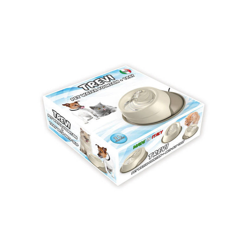 Trevi automatic pet fountain lt. 2,00 with filter + tray with anti-slip