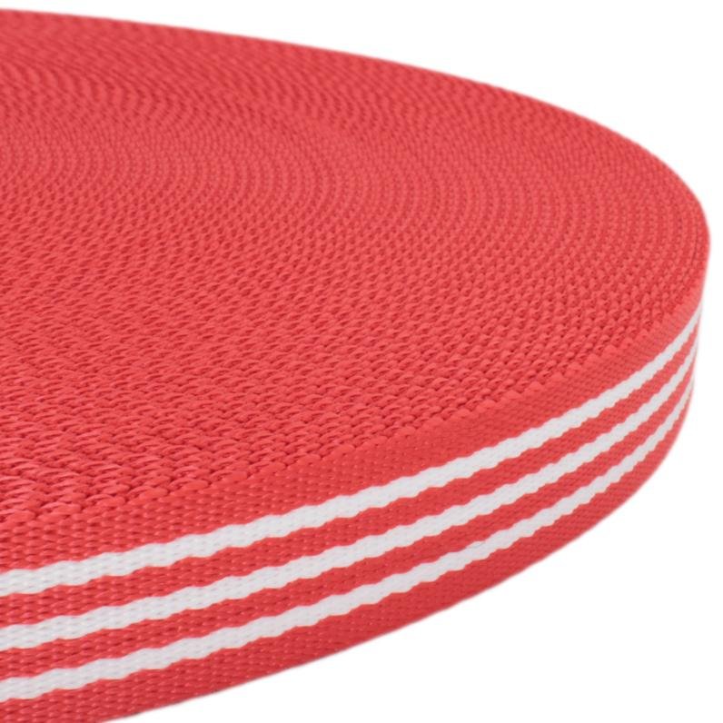 Weave Webbing Stripes Red 25 mm