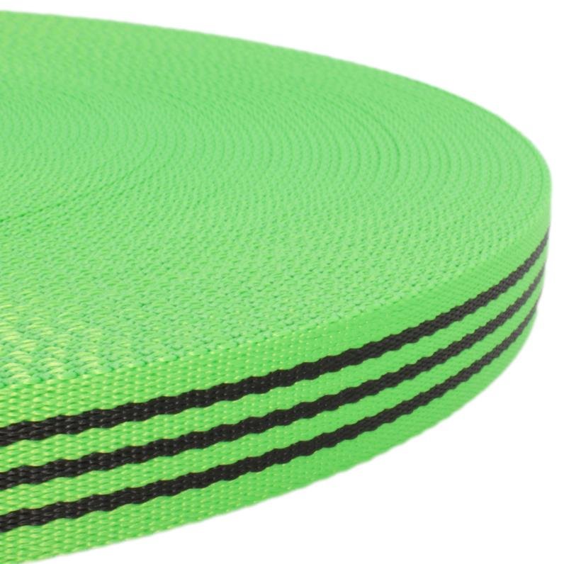 Weave Webbing Stripes Green 25 mm