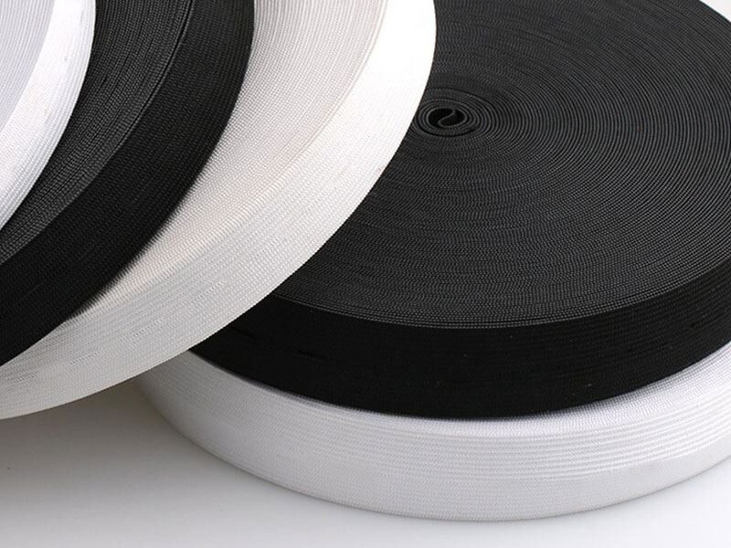 Woven elastic Tape 10 mm black polyester 100 m