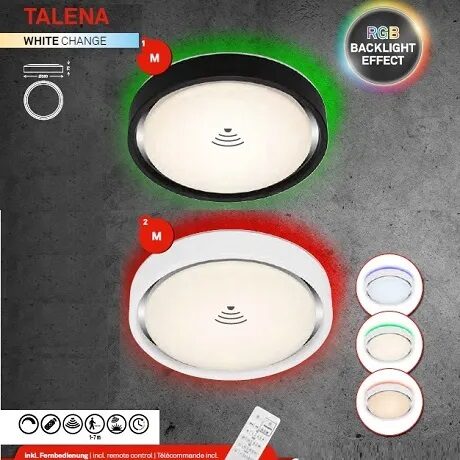 BRILO TALENA LED luminaire with built-in high-frequency sensor and RGB
